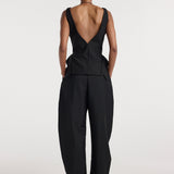 ROHE - Deconstructed collar top | black