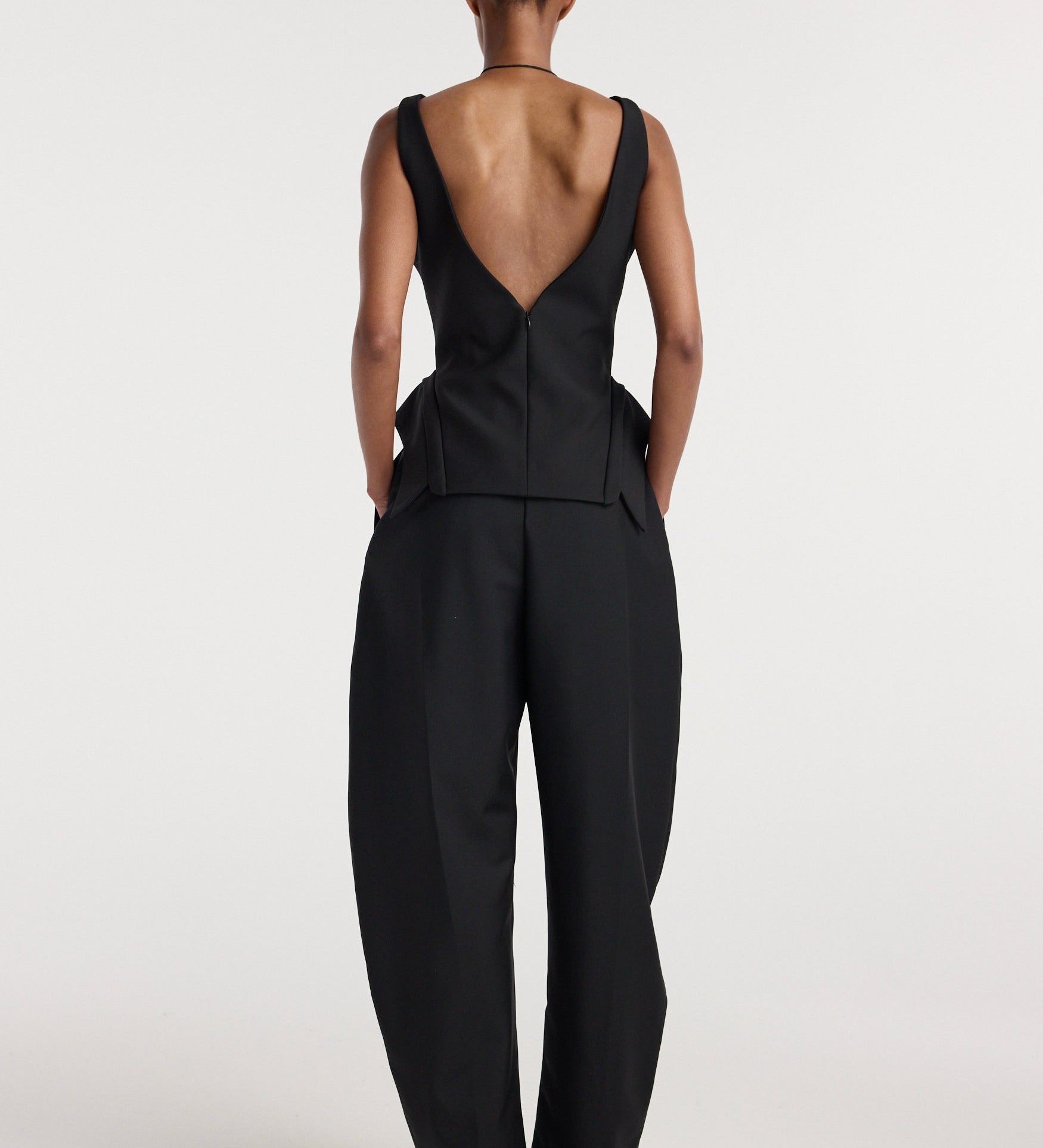 ROHE - Deconstructed collar top | black