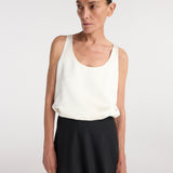 ROHE - Satin scoop - neck top | ivory