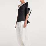 ROHE - Sculptural double layered top | black