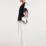 ROHE - Sculptural double layered top | black