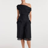 ROHE - Off shoulder lapel top | black