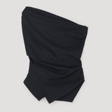 ROHE - Off shoulder lapel top | black