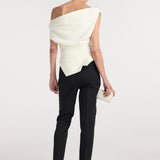 ROHE - Off shoulder lapel top | off white