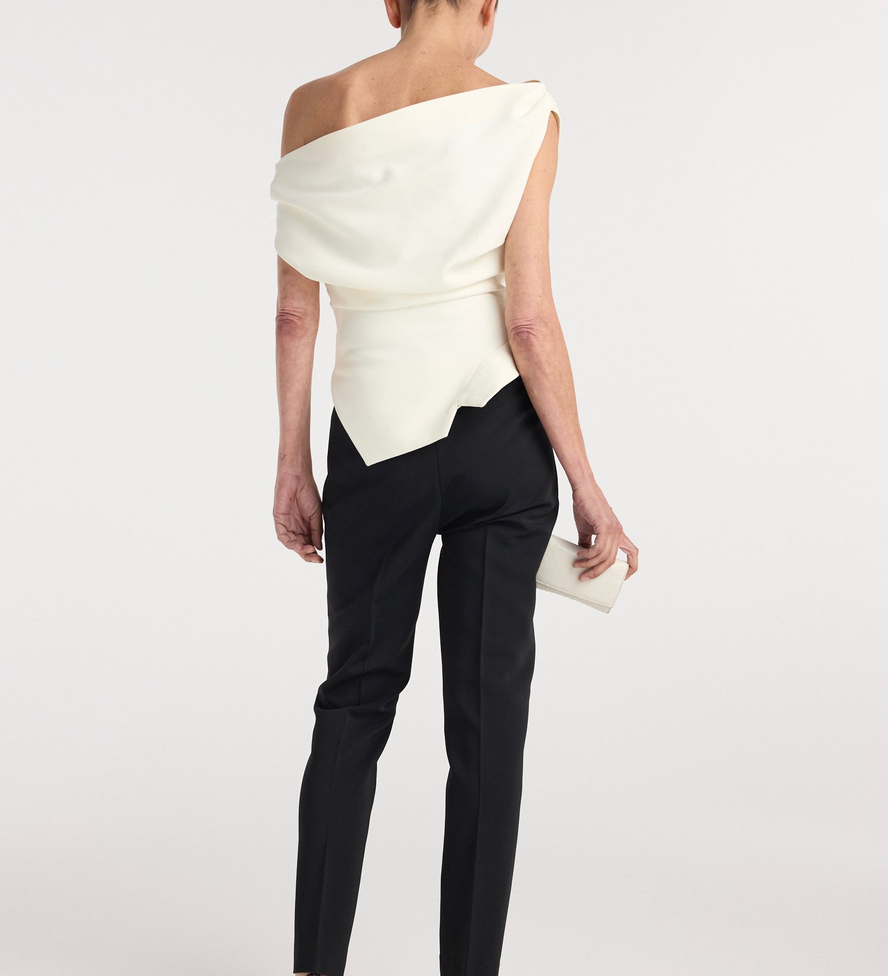 ROHE - Off shoulder lapel top | off white