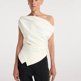 ROHE - Off shoulder lapel top | off white