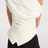 ROHE - Off shoulder lapel top | off white