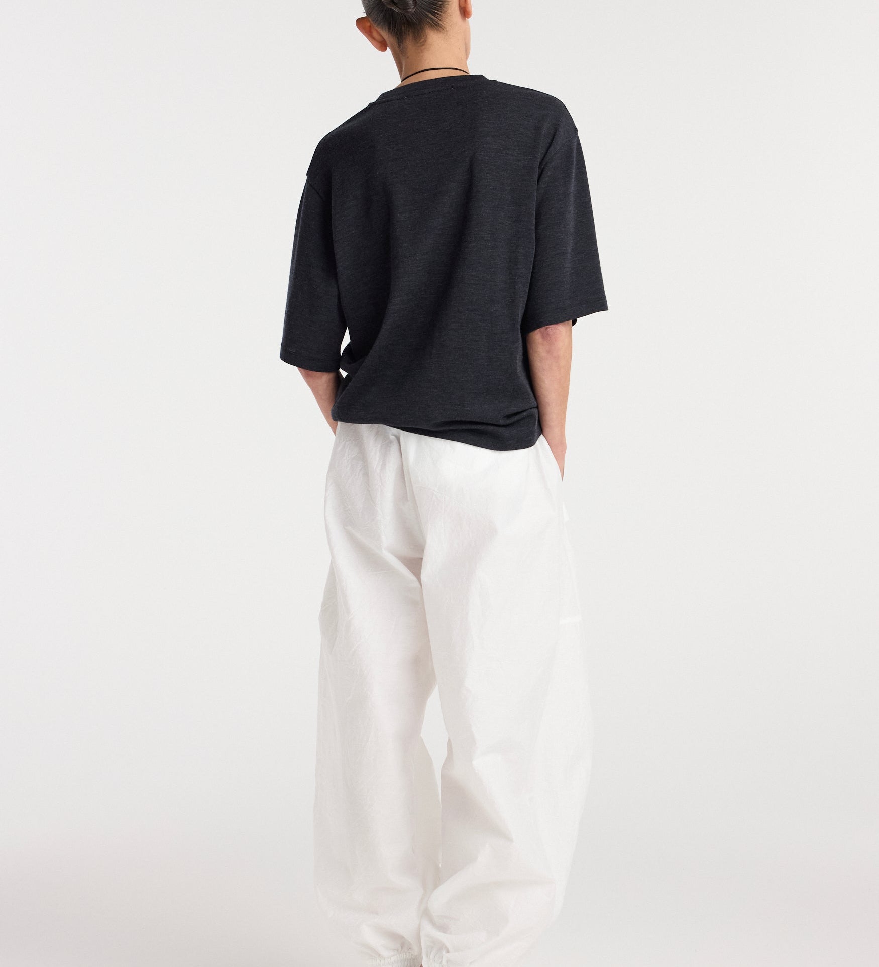 ROHE - Oversized merino t - shirt | anthracite melange
