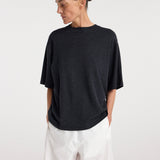 ROHE - Oversized merino t - shirt | anthracite melange