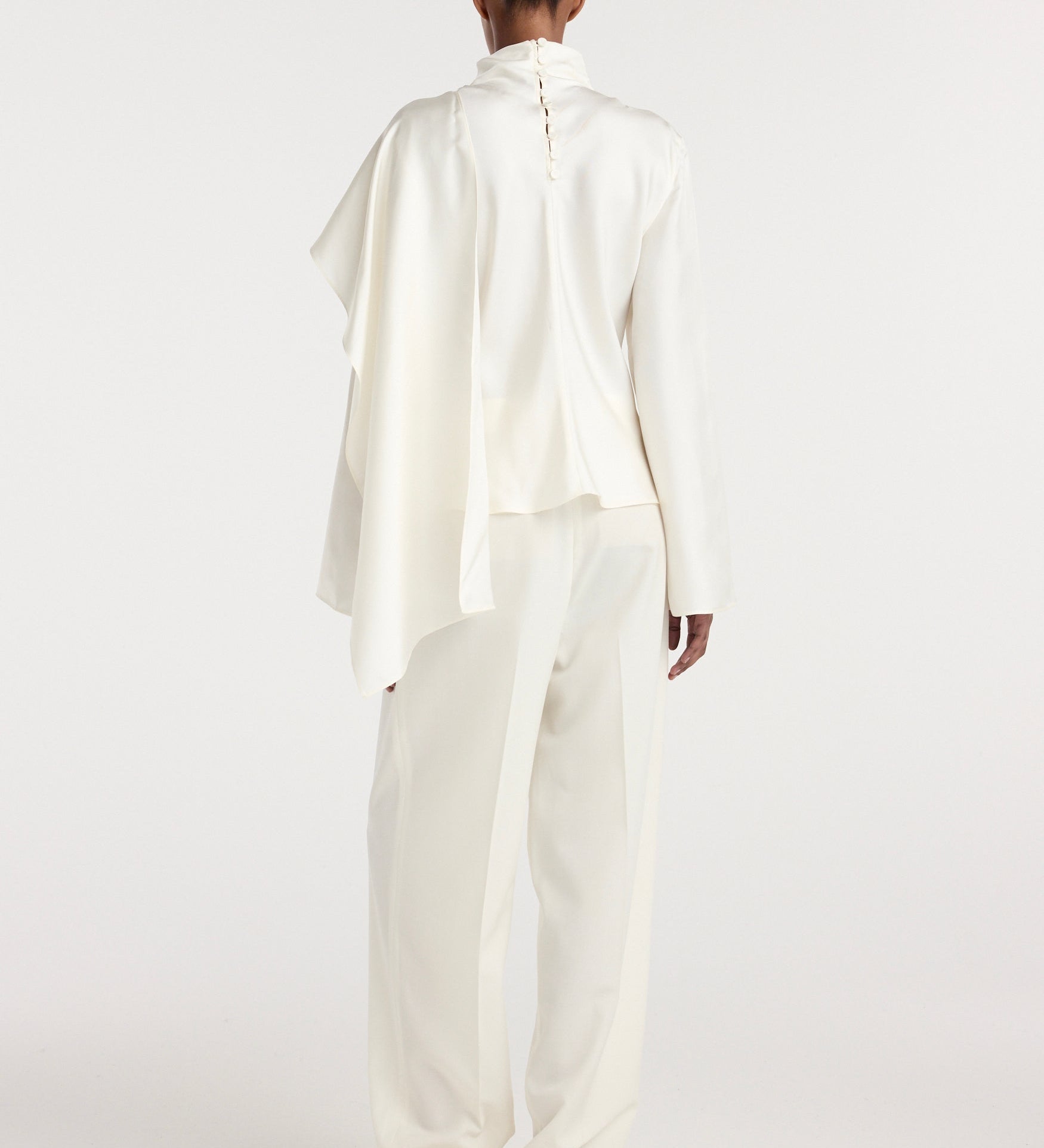 ROHE - Silk foulard top | cream
