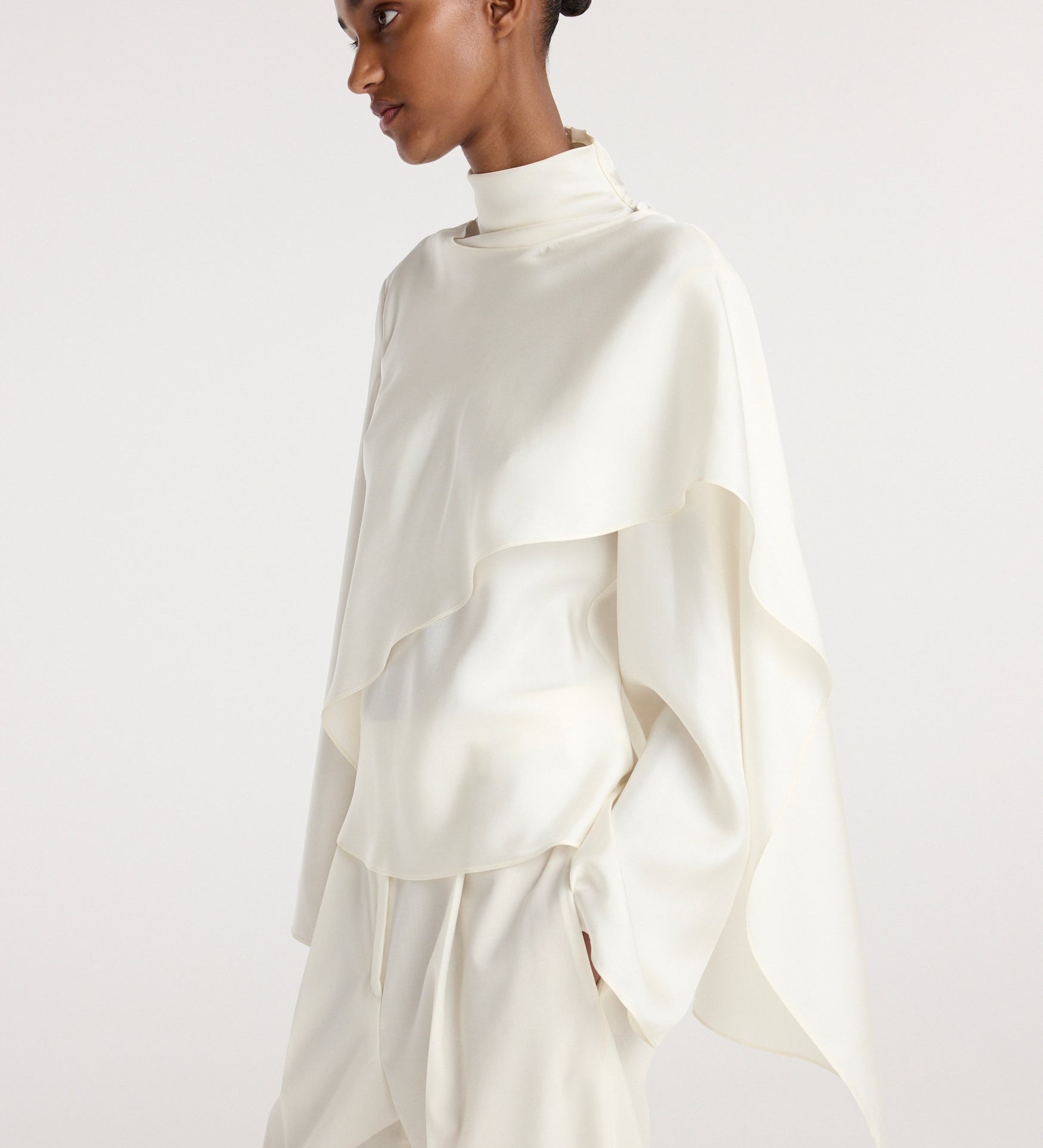 ROHE - Silk foulard top | cream