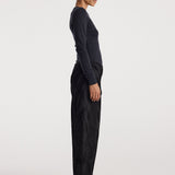 ROHE - Fine merino long sleeve | anthracite melange