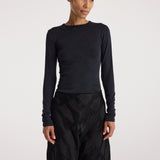 ROHE - Fine merino long sleeve | anthracite melange