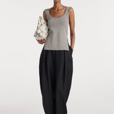ROHE - Long knitted bustier top | taupe melange