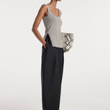 ROHE - Long knitted bustier top | taupe melange