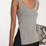 ROHE - Long knitted bustier top | taupe melange