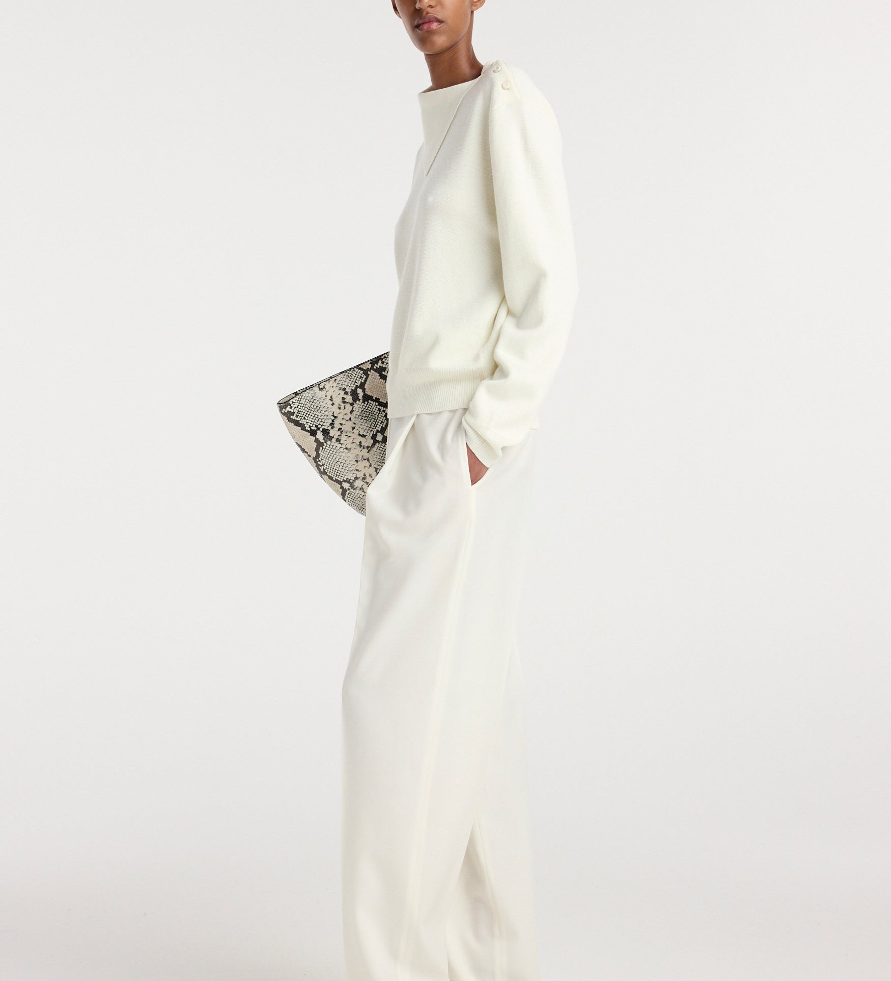 ROHE - Uneven collar polo | off white
