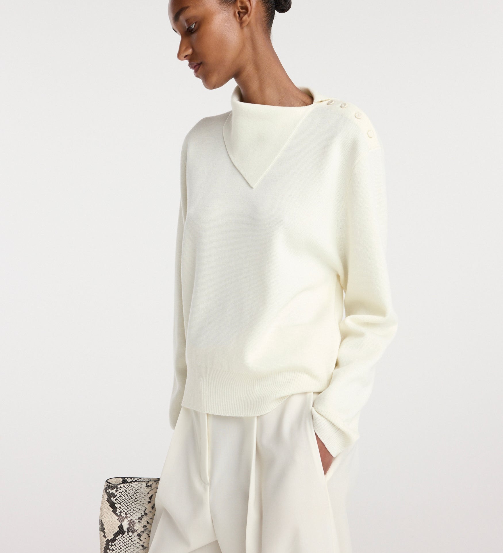 ROHE - Uneven collar polo | off white