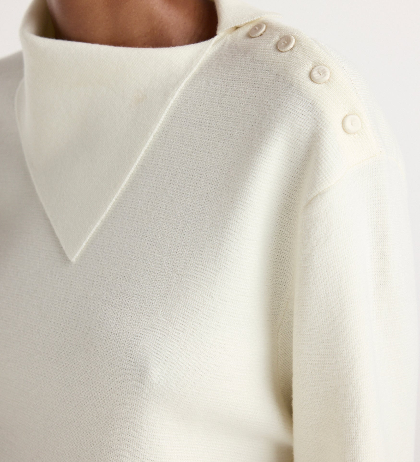 ROHE - Uneven collar polo | off white