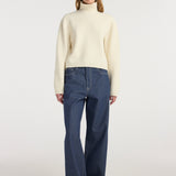 ROHE - Statement shoulder cropped turtleneck | cream