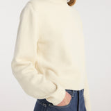 ROHE - Statement shoulder cropped turtleneck | cream