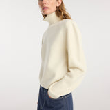 ROHE - Statement shoulder cropped turtleneck | cream