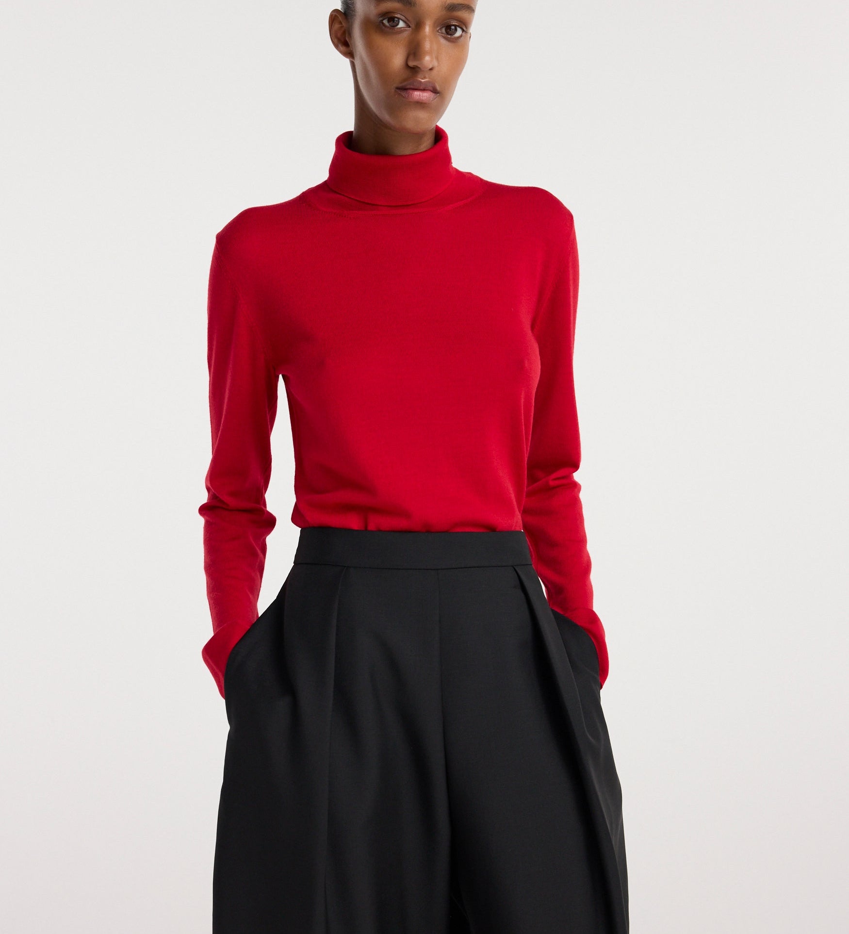 ROHE - Fine - knit wool cashmere turtleneck | red