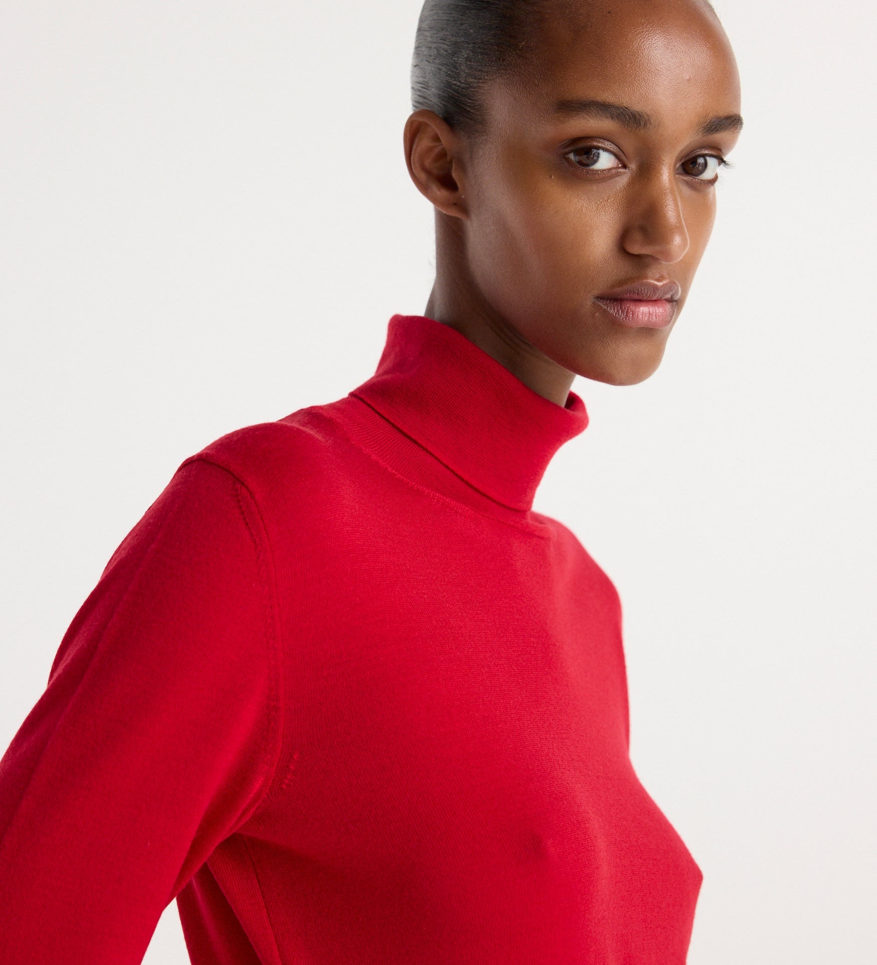 ROHE - Fine - knit wool cashmere turtleneck | red