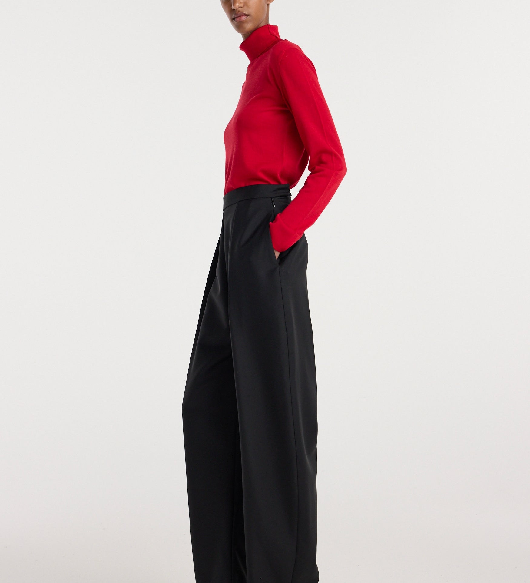 ROHE - Fine - knit wool cashmere turtleneck | red