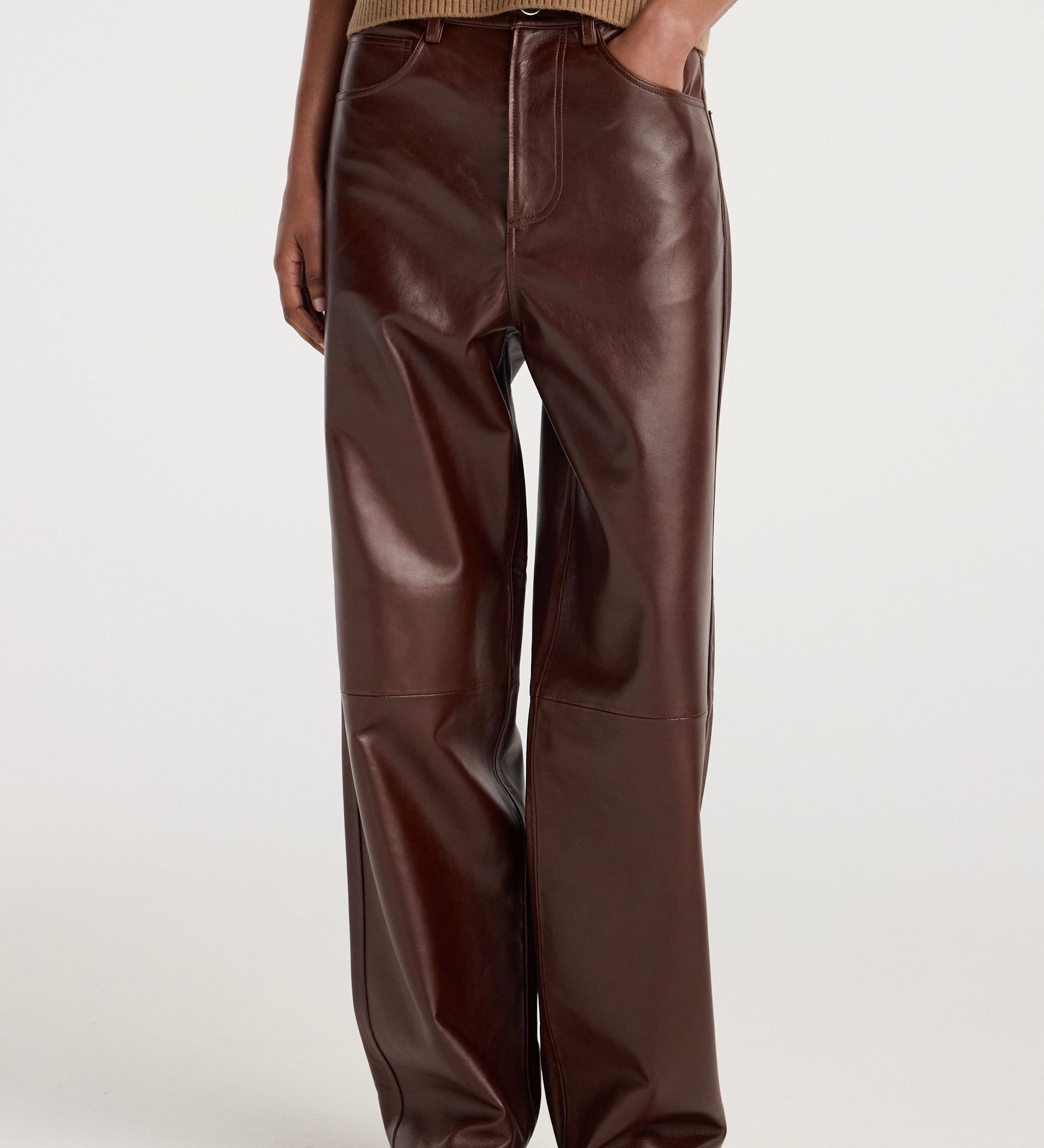 ROHE - Bruun - Signature baggy leather trousers | tobacco