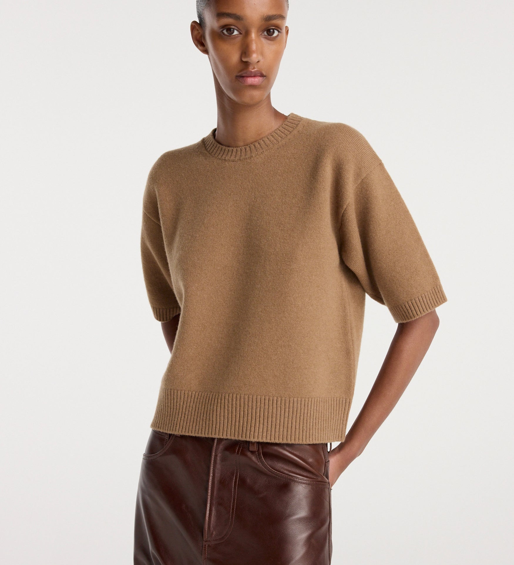 ROHE - Compact knitted top | camel