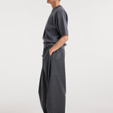 ROHE - Compact knitted top | dark grey melange