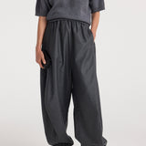 ROHE - Balloon track pants | dark grey melange