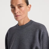 ROHE - Compact knitted top | dark grey melange