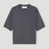 ROHE - Compact knitted top | dark grey melange
