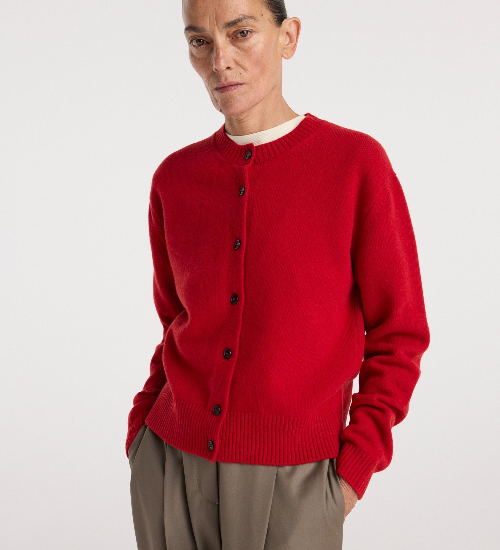 ROHE - Classic cardigan | red