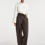 ROHE - Sarong knot trousers | dark brown