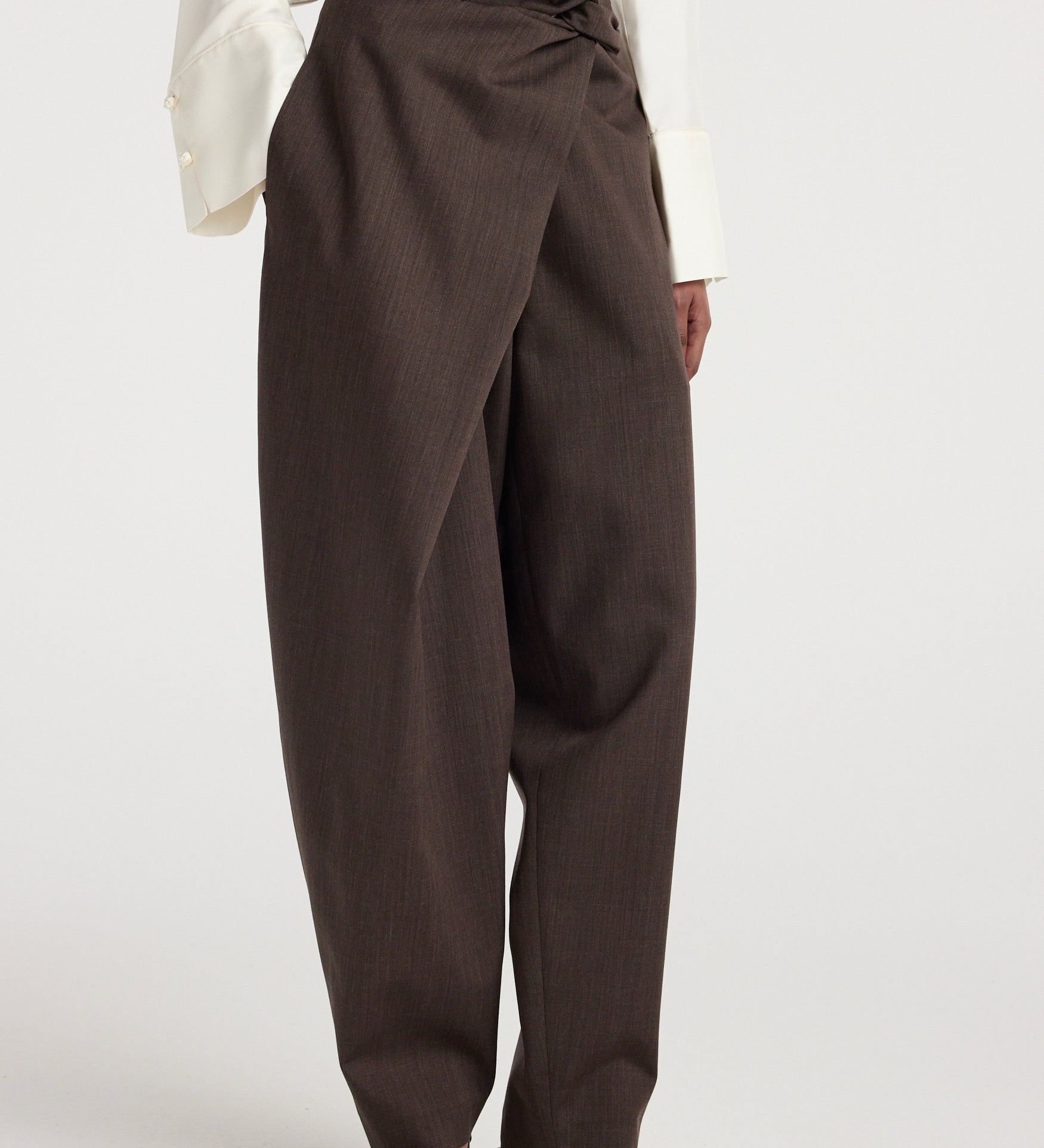 ROHE - Sarong knot trousers | dark brown