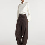 ROHE - Sarong knot trousers | dark brown