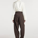 ROHE - Sarong knot trousers | dark brown