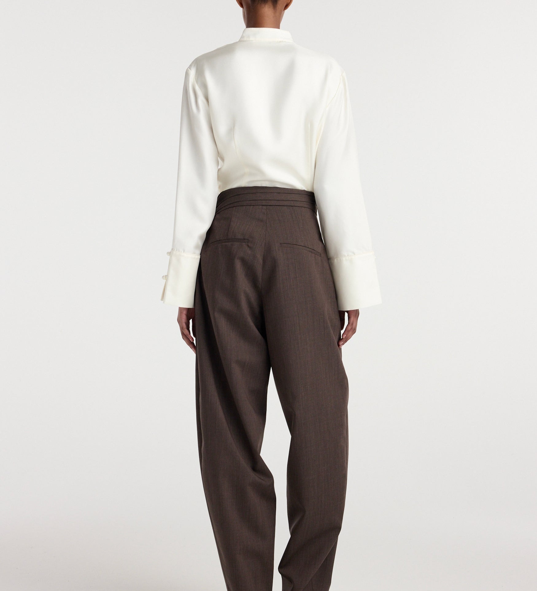 ROHE - Sarong knot trousers | dark brown