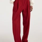 ROHE - Daria - Single pleat tapered trousers | carmine