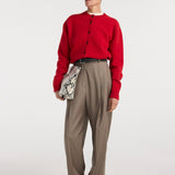 ROHE - Daria - Single pleat tapered trousers | desert brown