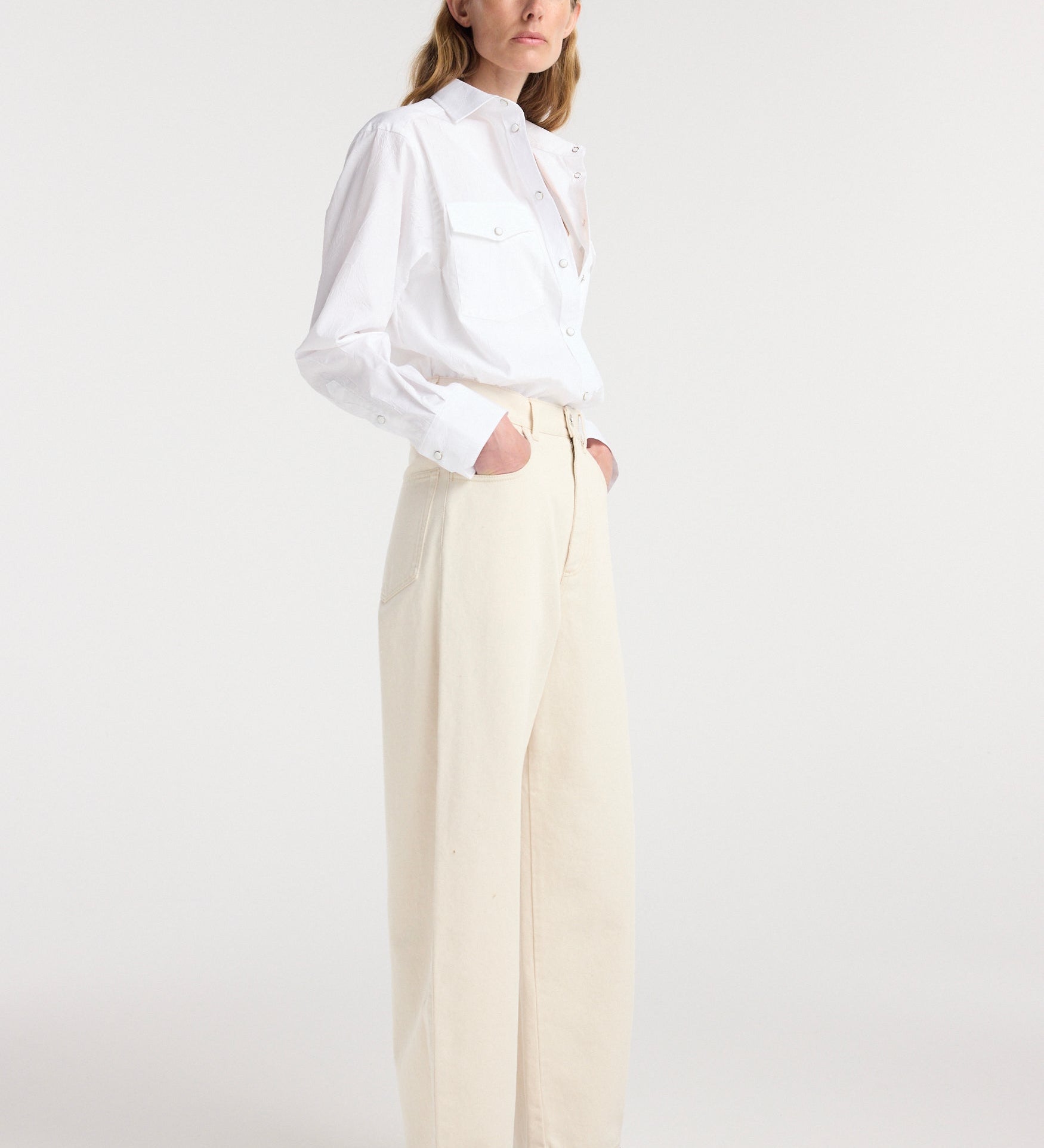 ROHE - Berber - Barrel leg denim | ecru