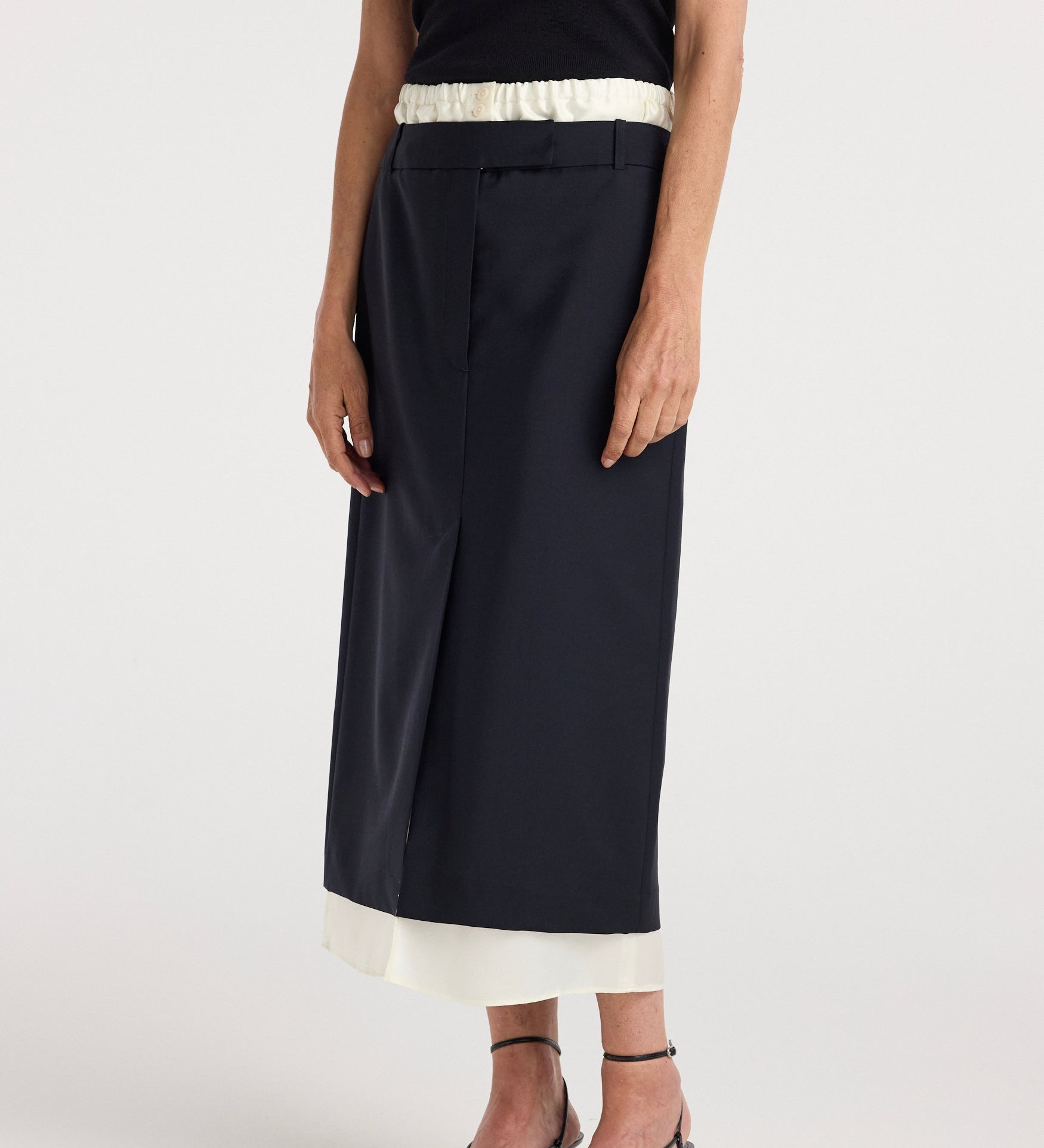 ROHE - Boxer detailed skirt | navy
