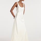 ROHE - Scoop neck satin dress | ivory