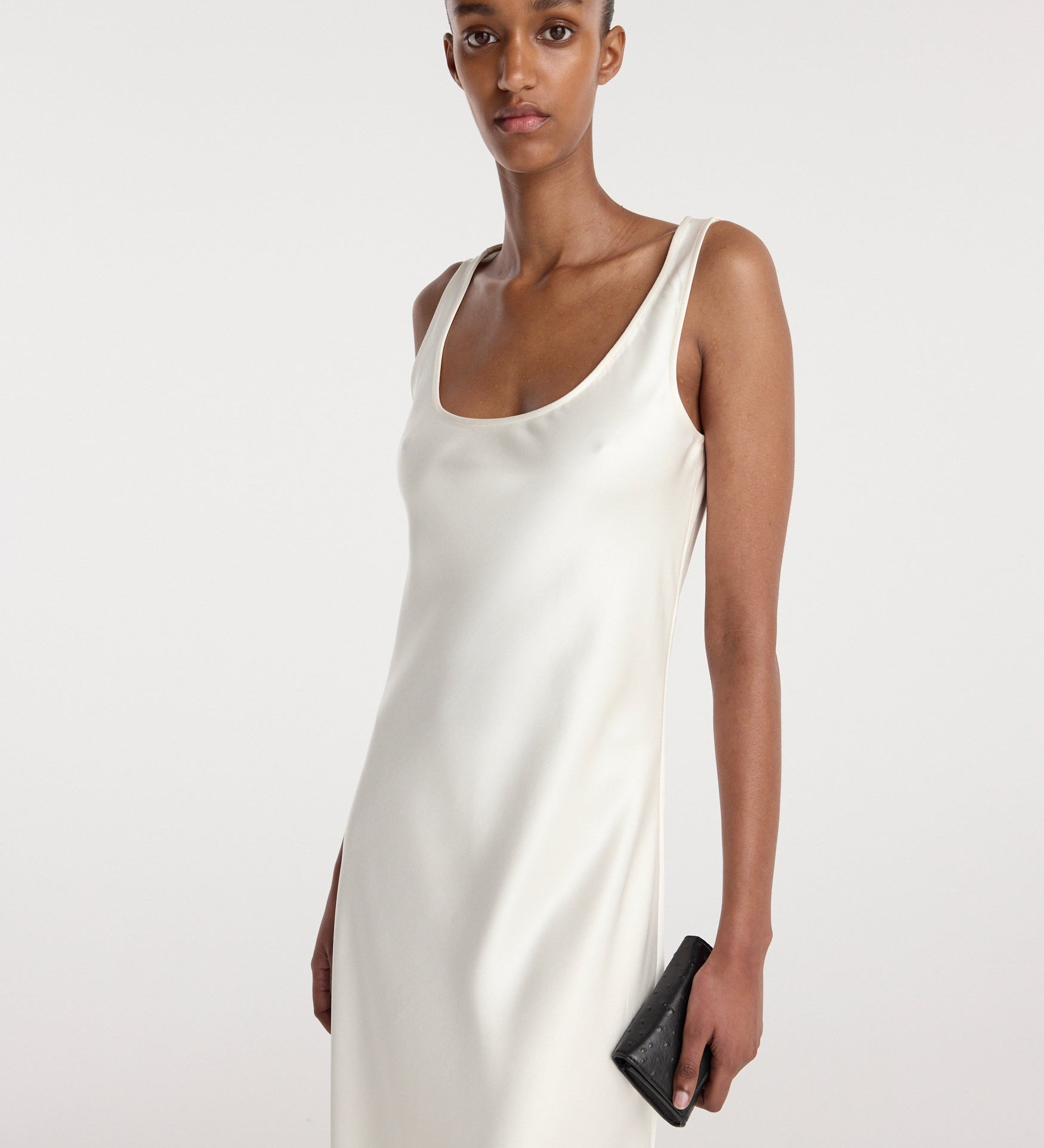 ROHE - Scoop neck satin dress | ivory