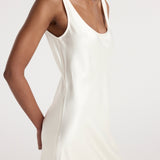 ROHE - Scoop neck satin dress | ivory