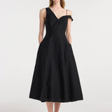 ROHE - Twisted shoulder dress | black