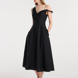 ROHE - Twisted shoulder dress | black